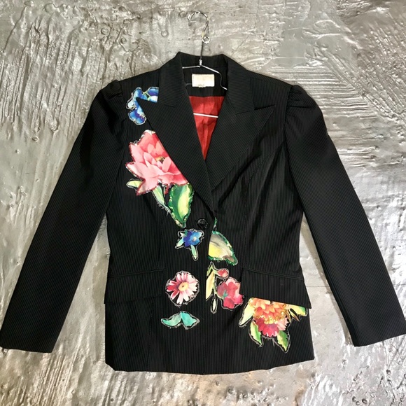 Alberto Makali black pinstripe blazer jacket